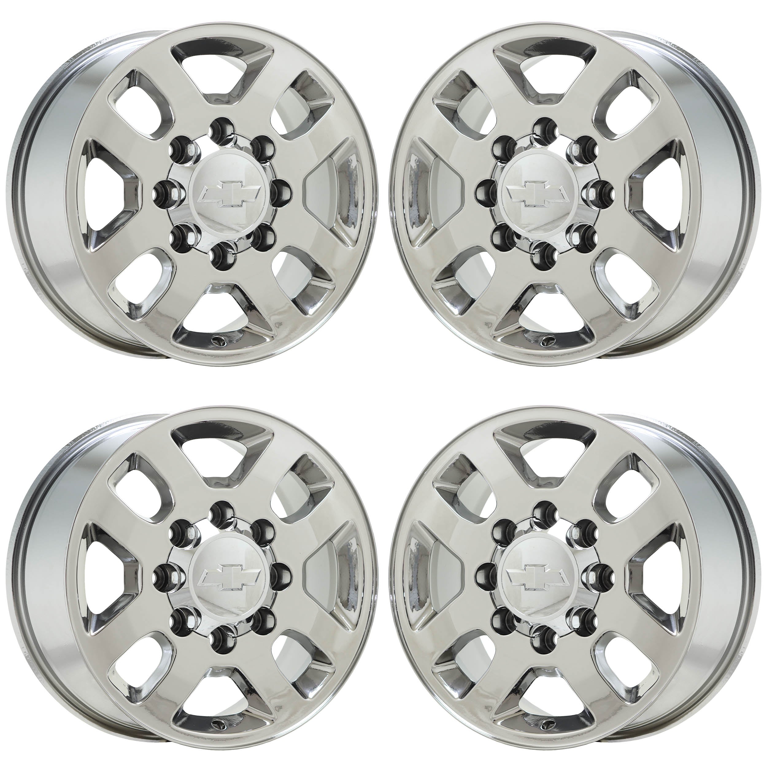 18" Chevrolet Silverado 2500 3500 Bright Chrome wheels OEM set 5502 EXCHANGE